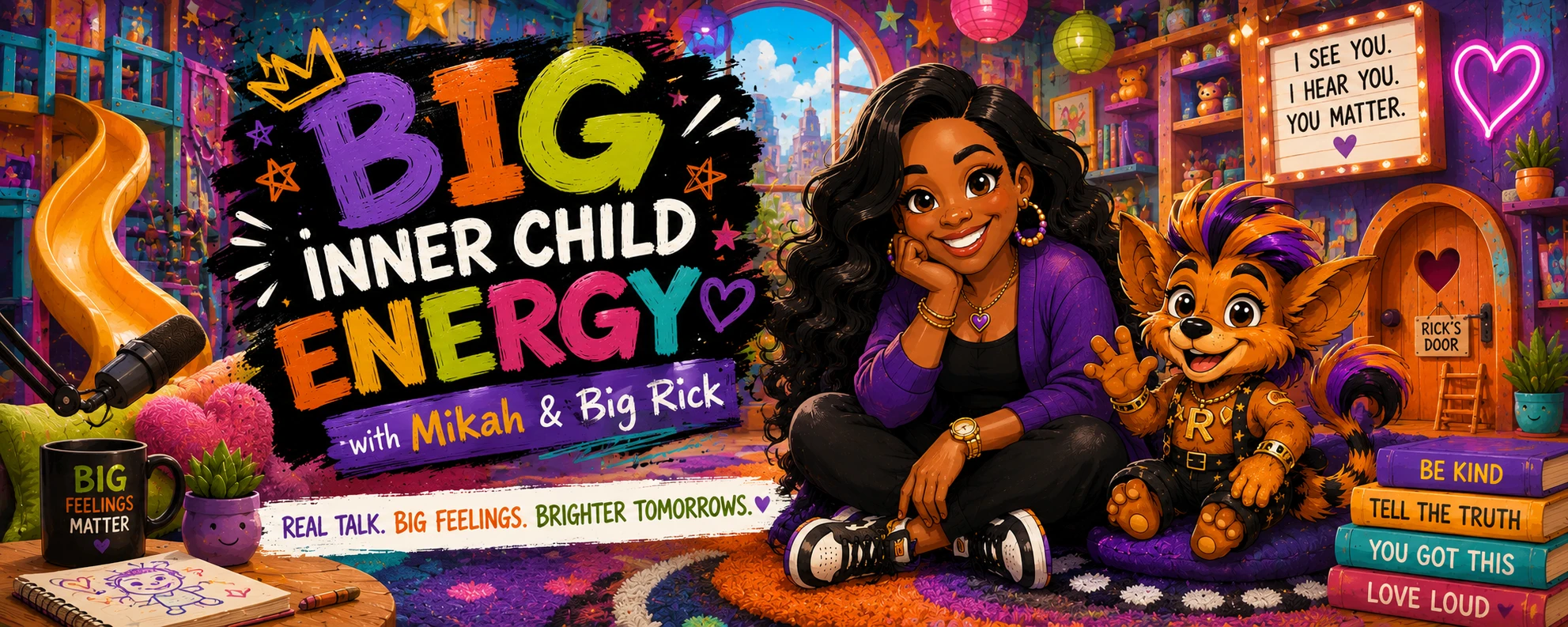 Big Inner Child Energy with Mikah and Big Rick, in their colorful playroom